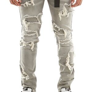 NWT Men's KDNK Wild Jeans Grey Jeans Size 32 Inseam 30 (KB1)